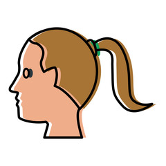 Woman head silhouette icon vector illustration graphic design