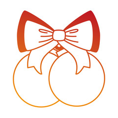 merry christmas balls with bow decorative