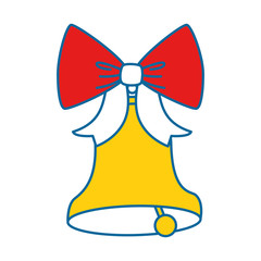 merry christmas bell with bow decorative