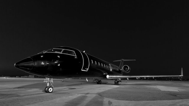 Business Jet. Plane Is Parked