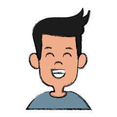 Cute boy cartoon icon vector illustration graphic design