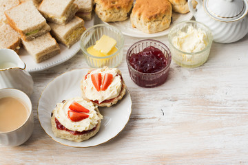 Traditional English cream teas, scones