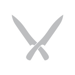 kitchen crossed knives icon- vector illustration