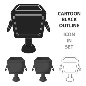 Garbage can icon in cartoon style isolated on white background. Parksymbol stock vector illustration.