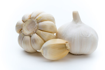 Garlic isolated on the white background.