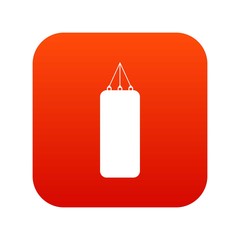 Punching bag for boxing icon digital red