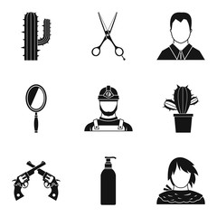 Change of appearance icons set, simple style