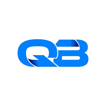 qb logo initial logo vector modern blue fold style