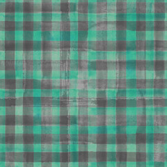 Fototapeta premium Green and gray plaid seamless pattern