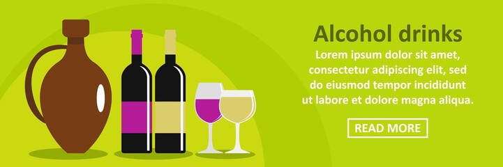 Alcohol drinks banner horizontal concept