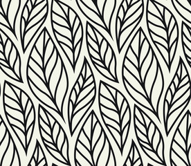 Vector illustration of leaves seamless pattern