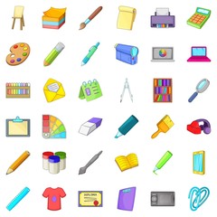 Graphic icons set, cartoon style