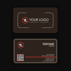 Modern Creative and Clean Business Card Template with red blackc