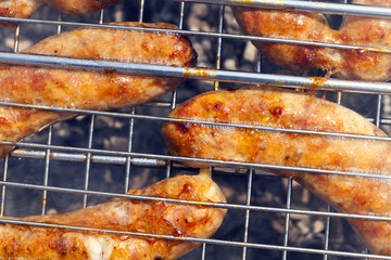 Sausages on bbq