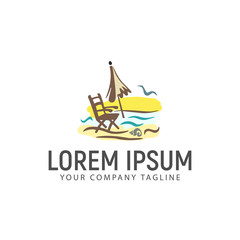 summer vacation logo. retro style design concept template