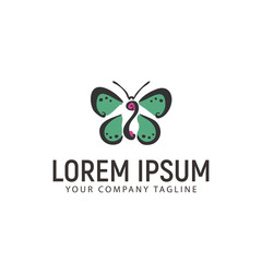 butterfly hand drawn logo design concept template