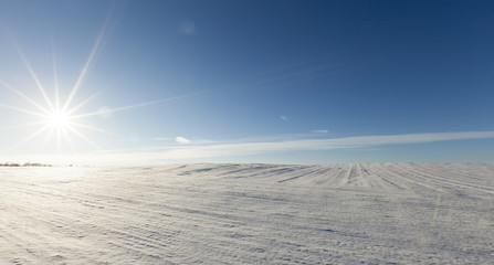 Snow drifts in winter