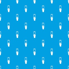 Hand photographs on smartphone pattern seamless blue