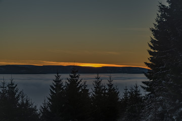 Morning with sunrise in Jeseniky mountains