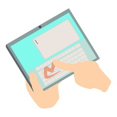 Touch tablet icon, isometric 3d style