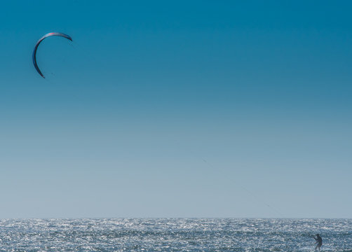 Kite Surfer with Blue Sky