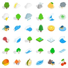 Ecology icons set, isometric style