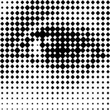 A human eye, printing grid-like vector graphic on transparent background. Center variant.