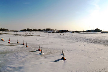 Buoys on ice