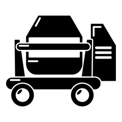 Concrete mixer icon, simple black style