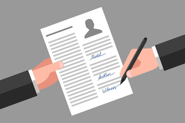 Model release signing