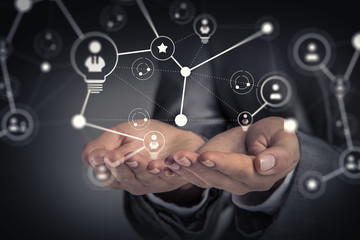 Social interaction concept . 3D render