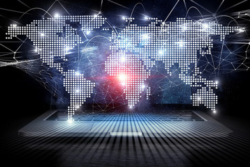 Social connection and networking. Mixed media