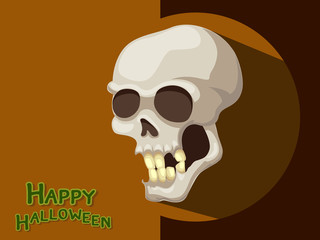 Skull cartoon vector Halloween on Background