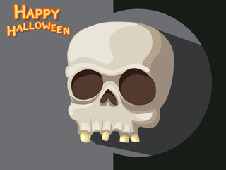 Skull cartoon vector Halloween on Background
