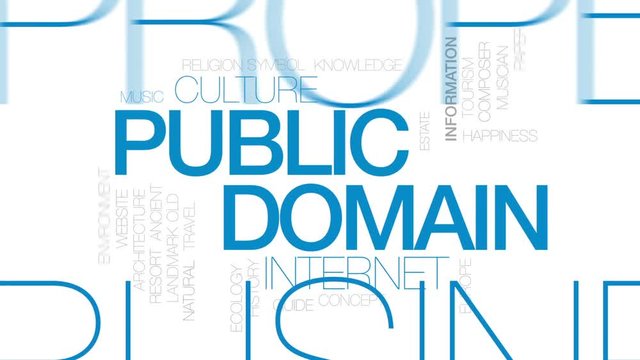 Public domain animated word cloud, text design animation. Kinetic typography.