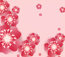 Fototapeta premium Chinese new year background blooming sakura branches