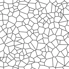Fototapete Mosaik Nahtloser Vektorhintergrund aus Zellen. Unregelmäßige Mosaikkulisse. Voronoi-Muster