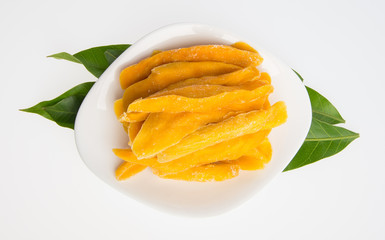 Dried Mango or Dried Mango slices on a background.