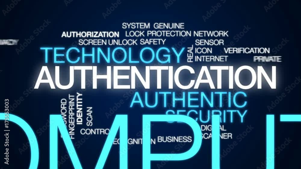 Poster authentication animated word cloud, text design animation.