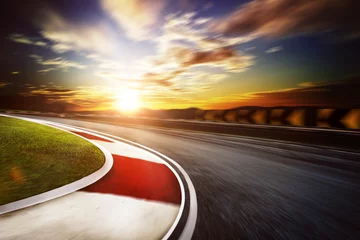 Poster Motion blurred racetrack,warm mood © jamesteohart
