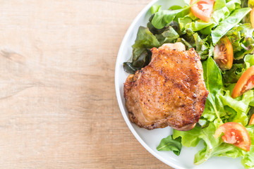 grilled chicken steak with vegetable salad