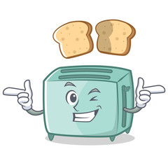Wink toaster character cartoon style - obrazy, fototapety, plakaty