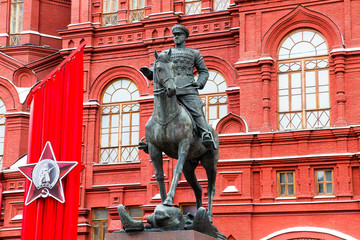 Fototapeta na wymiar Marshal Georgy Zhukov Monument