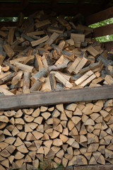 Split Stacked Firewood