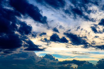 Fototapeta premium Abstract dramatic clouds like heaven at sunset or evening time.