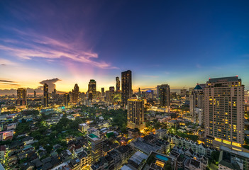 Fototapeta na wymiar Bangkok Cityscape at Twilight Time