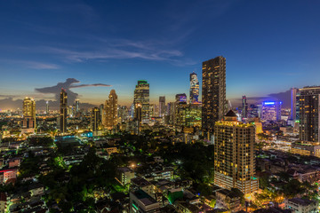 Obraz premium Bangkok Cityscape at Twilight Time