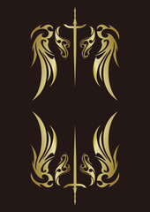 トライバル　翼　剣　ステッカー