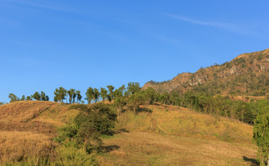 Fototapeta na wymiar Beautiful scenery on the hilltop in Thailand.
