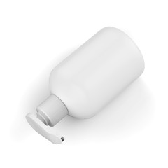 Blank Cosmetic Bottle Dispenser For Hand Wash, Cream, Body Lotion, Liquid Gel, Shampoo, Bath Foam. Mock Template on Isolated White Background. 3D Illustration